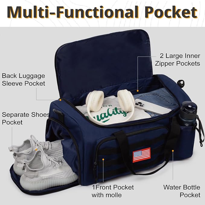 Tactical Gym Bag for Men, 40L Large Capacity Duffle Bags - Image 3