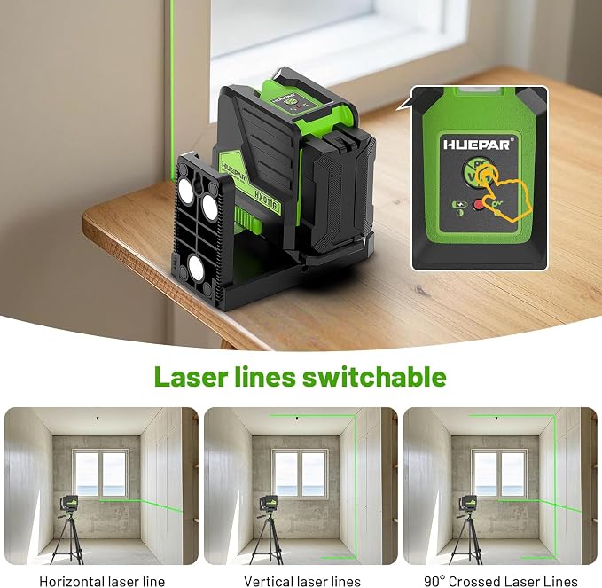 Huepar Laser Level with 60in Tripod, 1/13 High Accuracy Self Leveling Green - Image 7