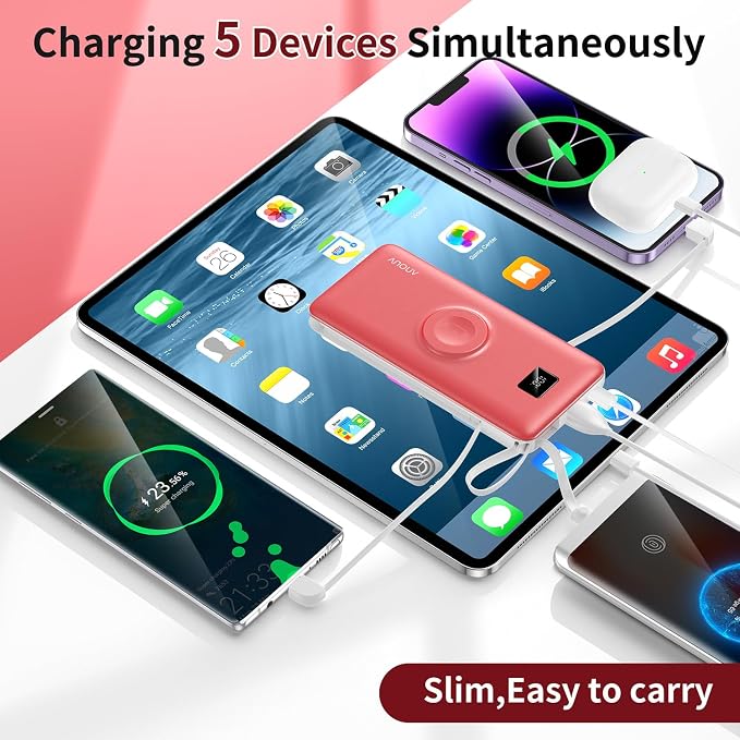 Portable Charger Built-in Cables, AC Wall Plug and Magnetic Wireless iWatch - Image 5