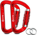 3inch Auto Locking Carabiner Clips Heavy Duty, 12KN /2697lbs Lightweight by AMZONLYLORSUM