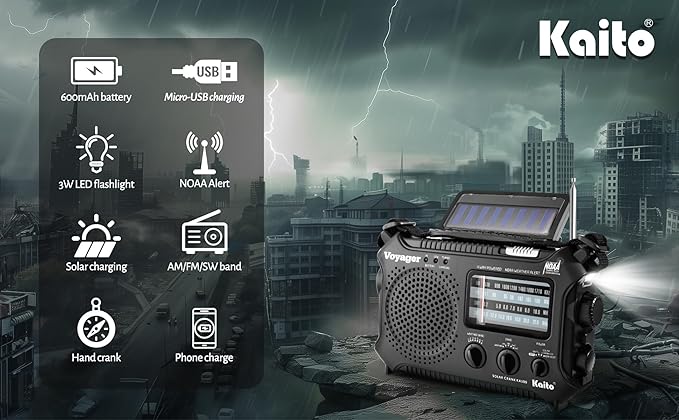 Kaito KA500 5-way Powered Emergency AM/FM/SW NOAA Weather Alert Radio - Image 5