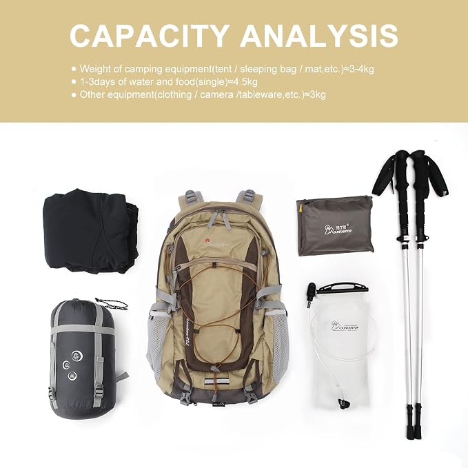 MOUNTAINTOP 25L/40L Hiking Backpack, Lightweight Travel Backpack - Image 3