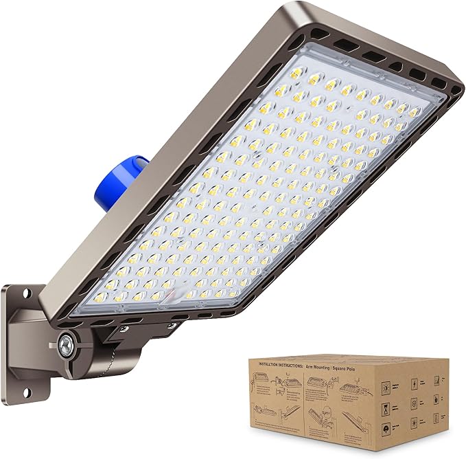 350W LED Parking Lot Light Outdoor:Arm Mount 52500LM Super Bright Dusk to Dawn by BIRITALO