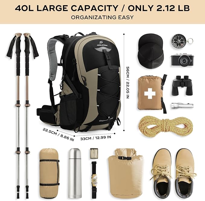 Maelstrom Hiking Backpack, Camping Backpack, 40L Waterproof Hiking Daypack - Image 2