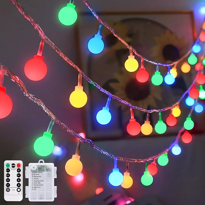 JMEXSUSS 100 LED Battery Operated Christmas Lights Indoor Outdoor Waterproof by JMEXSUSS
