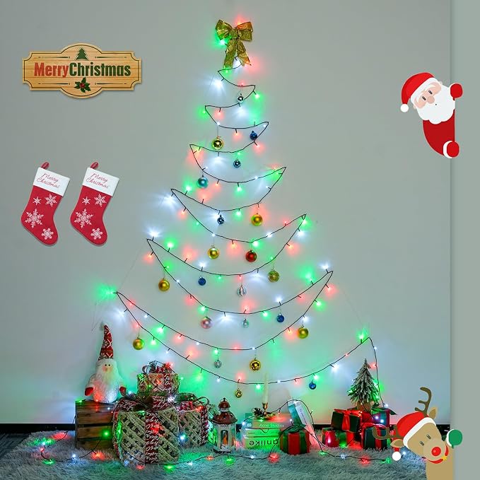 JMEXSUSS 200 LED Red White and Green Christmas Lights Outdoor, 66ft Connectable - Image 2