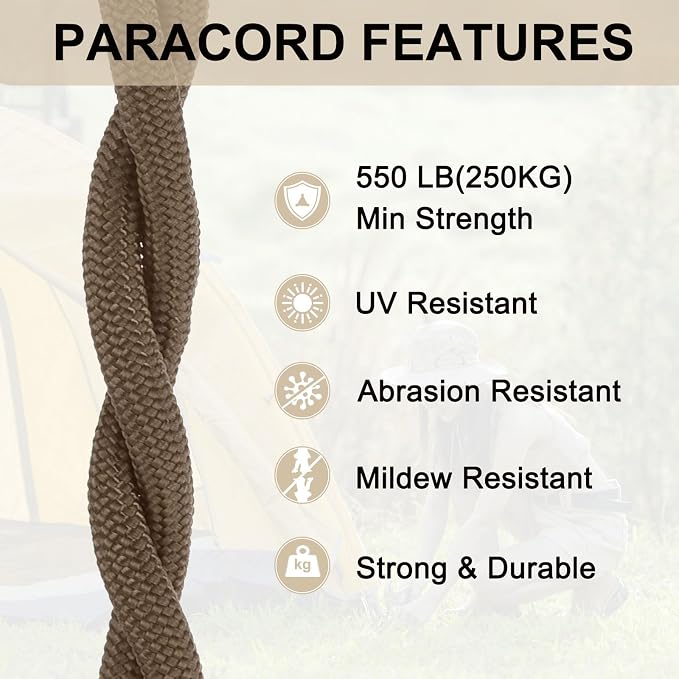 550 Paracord Rope 10ft, 4mm Thin Paracord Nylon Cord 7-Strand Core - Image 6