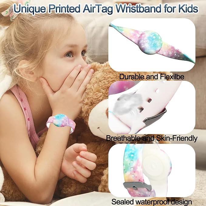 Waterproof AirTag Bracelet for Kids, Hidden Printed Wristband for Apple Air Tag - Image 6