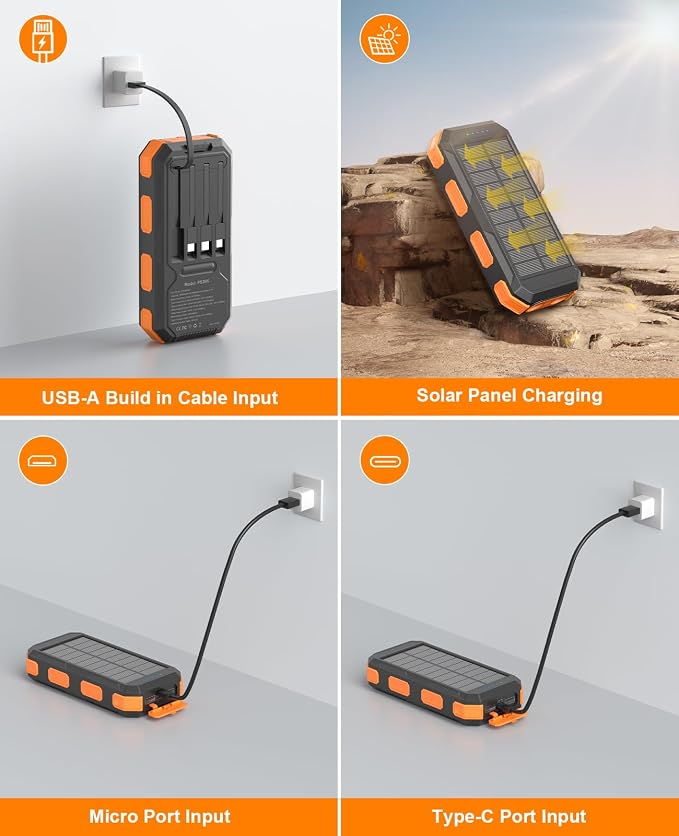 Solar Charger Power Bank 38800mAh, PD 22.5W USB-C Fast Charging Portable Charger - Image 5