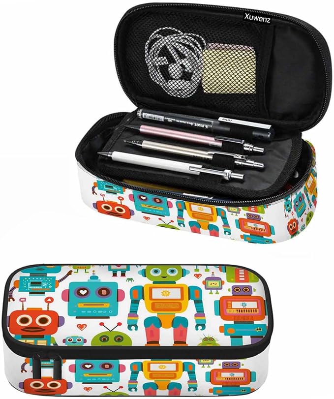 Retro Robots Pencil Case Mecha Deformation Cartoon Game Pencil Bag Pouch Box by Unknown