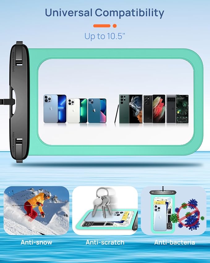 Lanhiem Large Waterproof Phone Pouch Universal IPX8 Waterproof Dry Bag - Image 6