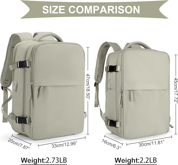 coowoz Black Travel Backpack For Women Men Airline Approved, Carry On Backpack - Image 2