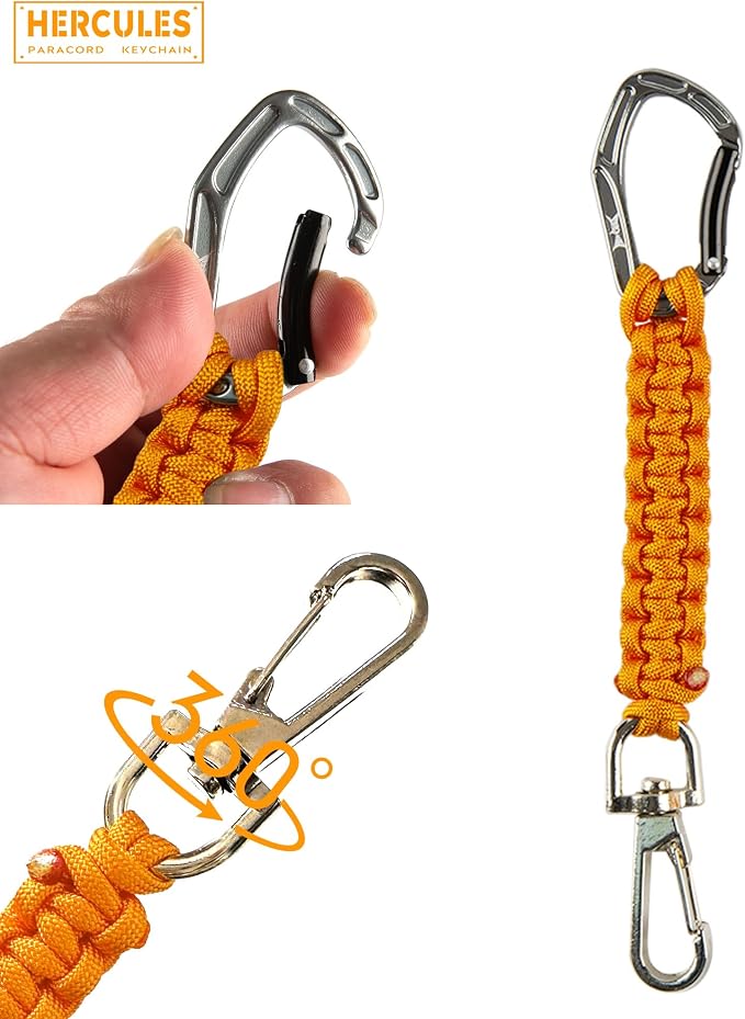 HERCULES Paracord Keychain Set – 2 Pack Lanyard Rope - Image 3