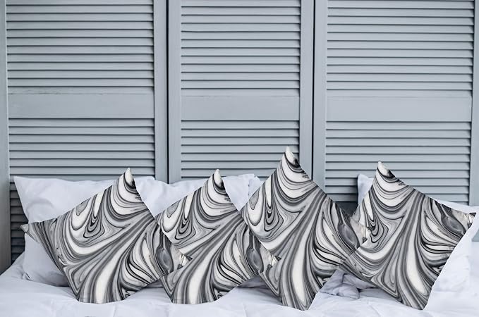Ambesonne Abstract Throw Pillow Cushion Case Pack of 4, Mix of White and Black - Image 2