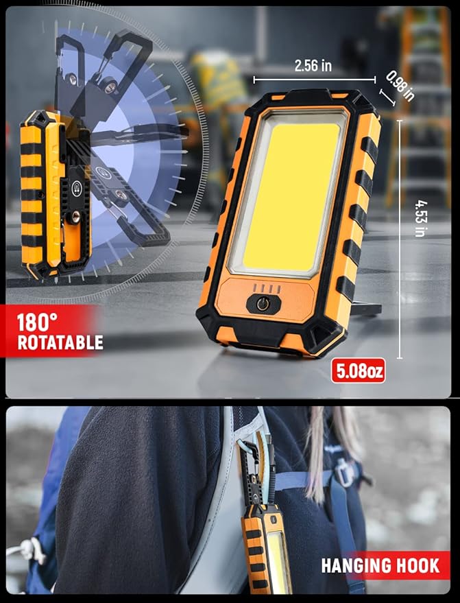 innofox LED Rechargeable Magnetic Work Light 1500Lumens, Hanging Hook 4 - Image 5