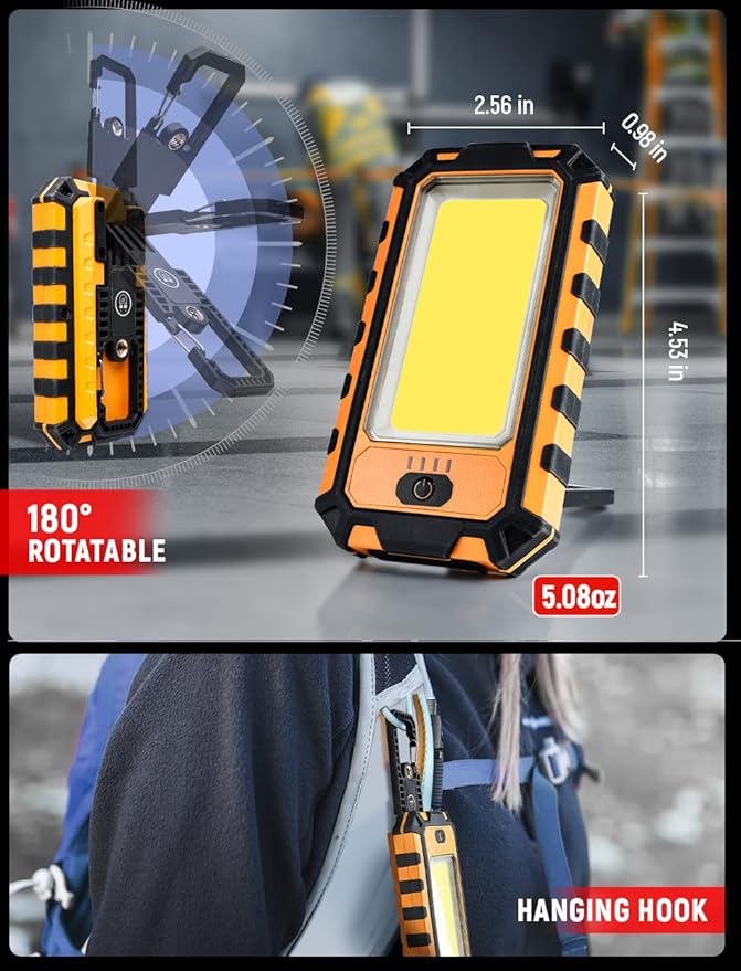 innofox LED Rechargeable Magnetic Work Light 40W 1500Lumens, Hanging Hook 4 - Image 5