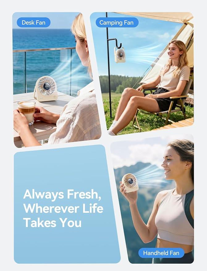 Aecooly Mini Portable Fan, Small Enough to Hold USB Desk Fan, 4 Speeds Quiet - Image 7