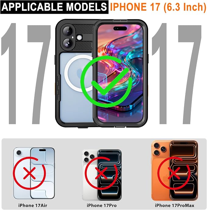 Waterproof Case for ‌iPhone 17, IP68 Certified, Military Grade Shockproof & - Image 2