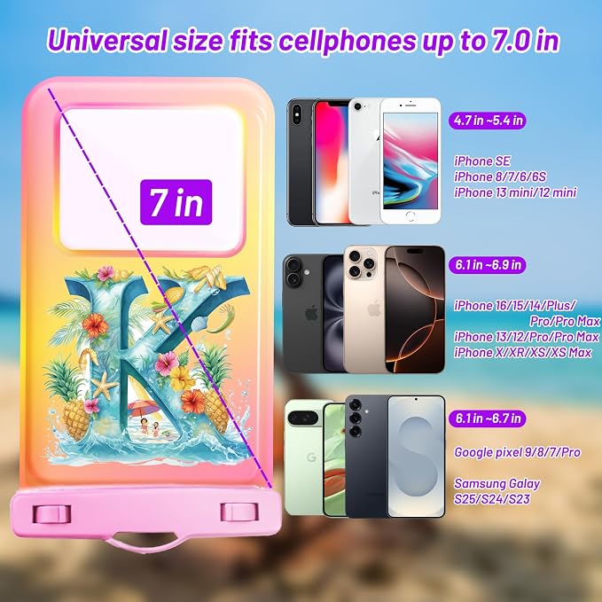 Personalized Initial Waterproof Phone Pouch Case - Image 2