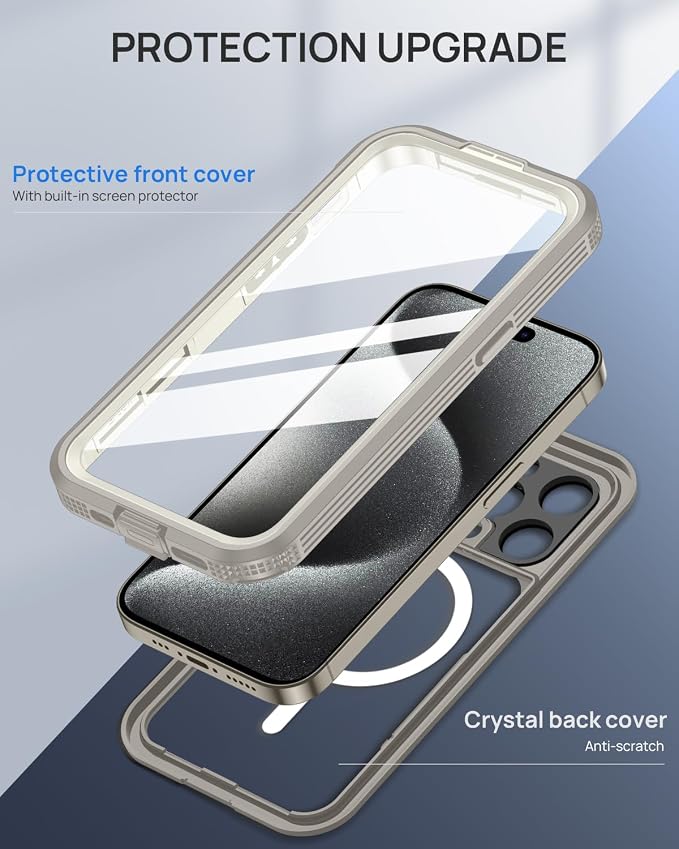 Lanhiem Magnetic for iPhone 15 Pro Max Case, IP68 Waterproof Dustproof Case - Image 4