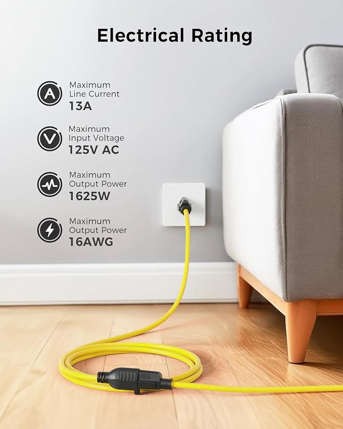 Cable Matters 2-Pack 16 AWG Heavy Duty 13A Power Extension Cord - 6ft - Image 2