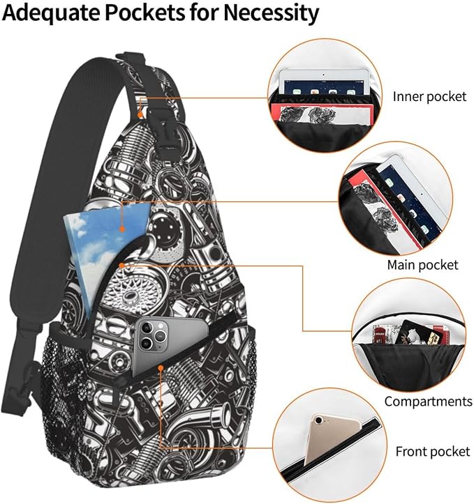 Sling Backpack For Men Hiking Daypack Crossbody Shoulder Bag Travel Chest Pack - Image 7