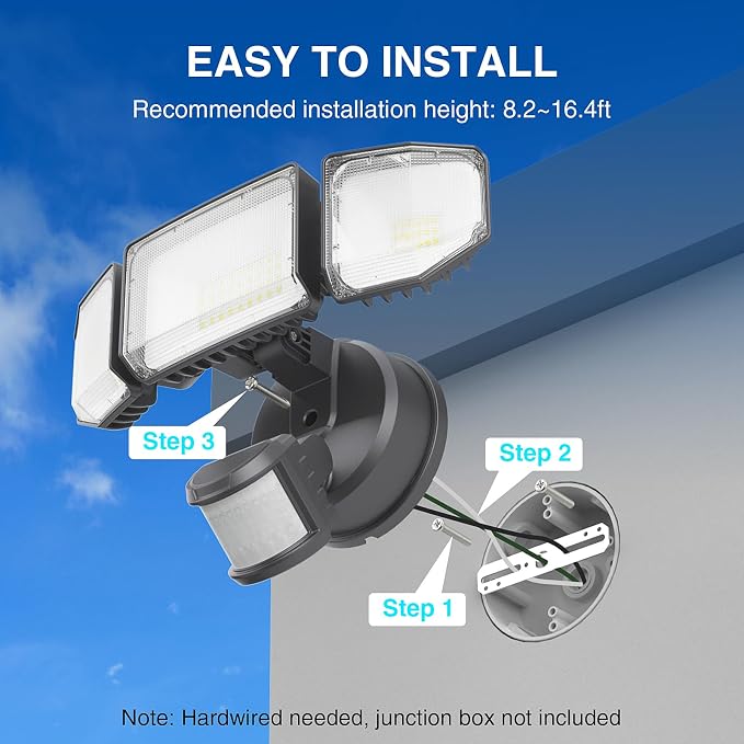 Abovizo 85W Motion Sensor Outdoor Light, 8500LM Ultra-Bright LED Security Light - Image 9
