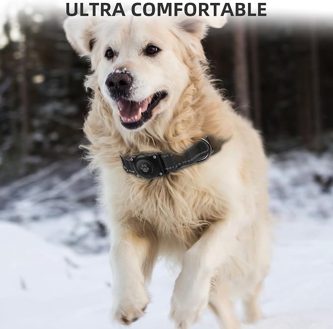 AirTag Dog Collar, IP68 Waterproof Air Tag Dog Collar Holder, Reflective - Image 5