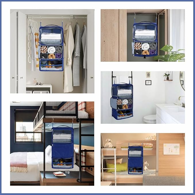 Surblue Hanging Shelves Travel Storage Bag Compression Packing Cube - Image 7