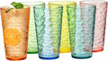 20oz Acrylic Glasses, Water-Ripple Design Shatter-Proof Plastic Cups, Reusable by MIYOPESI