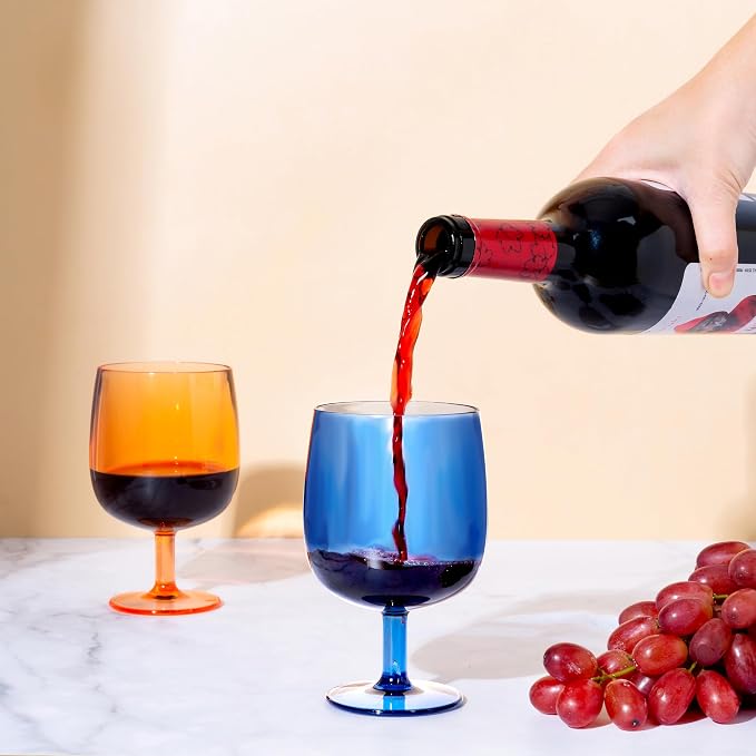 KX-WARE Classic Acrylic All-Purpose Wine Glasses, 12-ounce Plastic Stem Wine - Image 4
