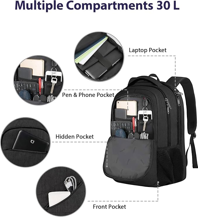 MATEIN 17 Inch Work Laptop Backpack, Large College Computer Bookbag - Image 5