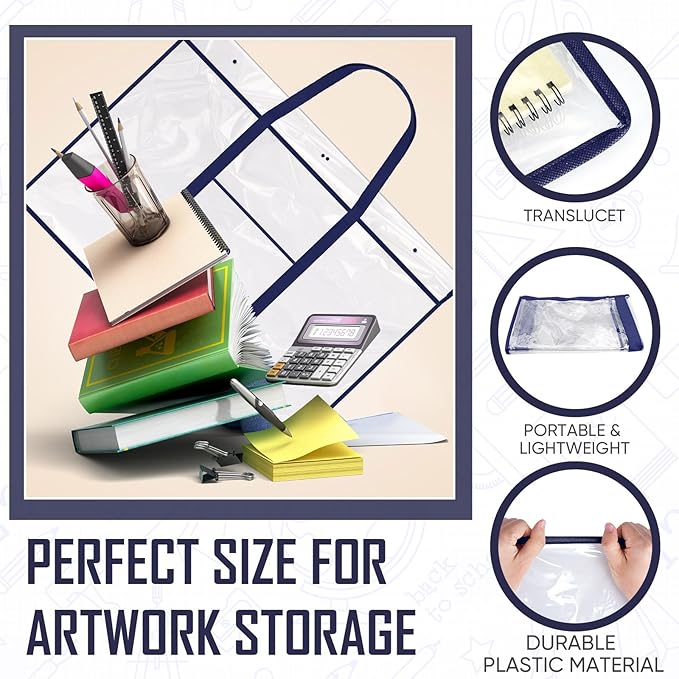 Windyun 3 Pack Large Poster Storage Bag 48" x 36" Bulletin Board Holder Art - Image 3