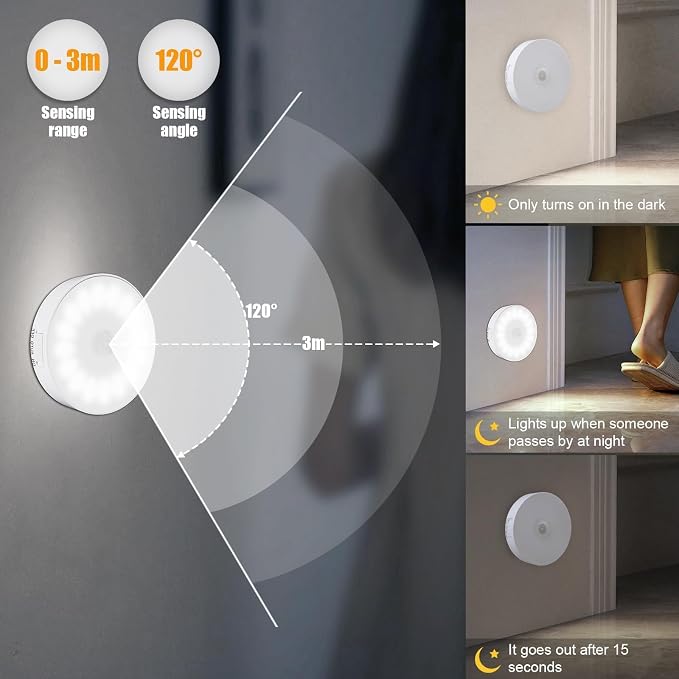 Motion Sensor Light Indoor, 3 Pack Rechargeable Night Light, Wide Detection - Image 6