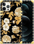 Compatible with iPhone 12 Pro Max Case, Blooming Rose Golden Flower Luxury by Unknown