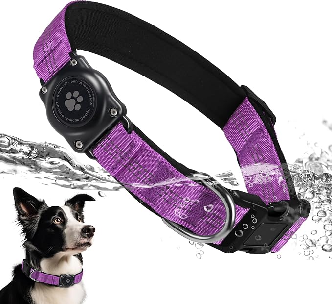 Upgraded AirTag Dog Collar, IP68 Waterproof Air Tag Dog Collar Holder, by FURRIGO