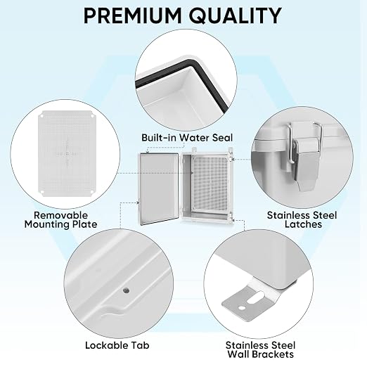 TICONN Outdoor Electrical Box Waterproof, Junction Box IP67 ABS Plastic - Image 4