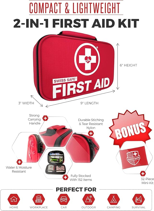 Swiss Safe 2-in-1 First Aid Kit - Image 4