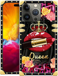 Compatible with iPhone 15 Pro Case, Queen Lip Crown Leopard Print Luxury Golden by Unknown