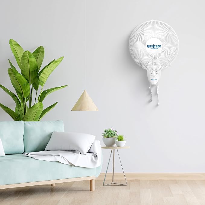 Hurricane Supreme 12” Portable Oscillating Wall Mount Fan, Space Saving - Image 6