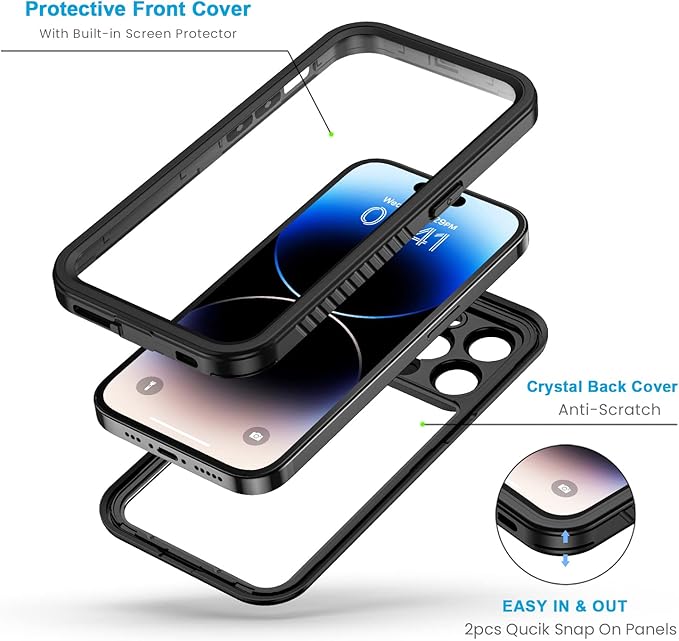Lanhiem for iPhone 14 Pro Max Case, IP68 Waterproof Dustproof Case - Image 3