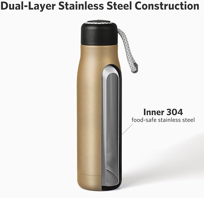 Water Bottle with Portable Lid Metal Vacuum Insulated Stainless Steel | - Image 4