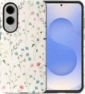 for Samsung Galaxy S25 Edge Case, HL2 Beige Flower Branch Hybrid 2 Layer Hard by Unknown