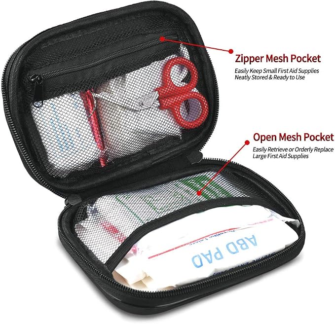 I GO 85 Pieces Hard Shell Mini Compact First Aid Kit, Small Personal Emergency - Image 3