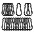 Black Carabiner, Heavy Duty Galvanized Steel Spring Snap Hook Carabiner Clips by High-PQ