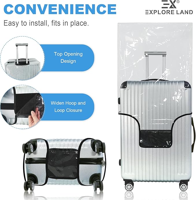 Explore Land Clear Luggage Cover Tough Protector Fits - Image 3