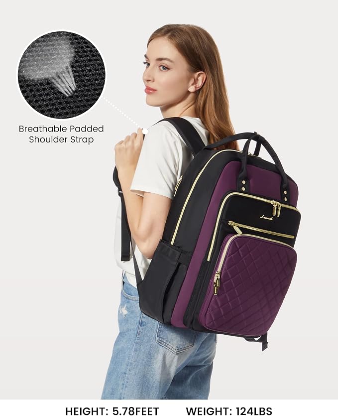 LOVEVOOK Laptop Backpack Purse for Women, Water Resistant Lightweight Daypacks - Image 7