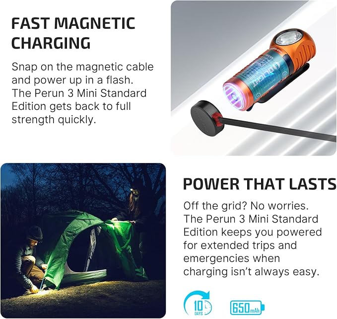 OLIGHT Perun 3 Mini Headlamp 1250 Lumens LED Head Flashlight, Rechargeable - Image 7