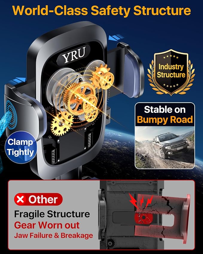 YRU Car Phone Holder Mount Dashboard Cell Phone Holder - Image 3