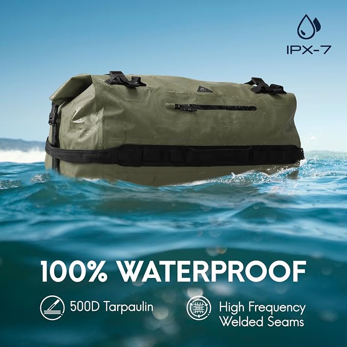 Haimont Large Waterproof Duffel Backpack Roll-Top Heavy Duty Dry Duffle Bag - Image 2